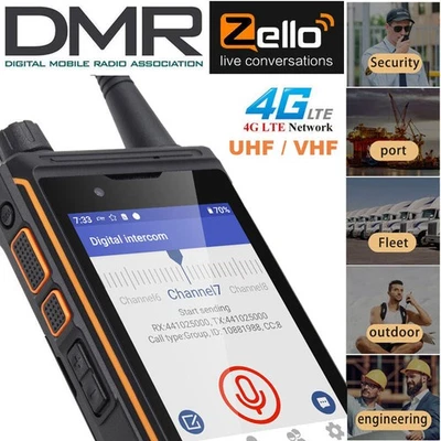 Digital Mobile Radio DMR UHF 4G LTE Android Rugged Phone Walkie Talkie P4 PLUS - Image 1 of 4