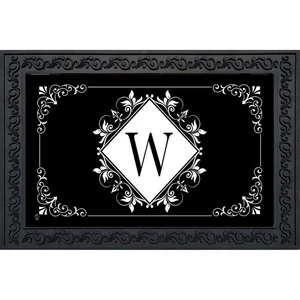 Briarwood Lane schwarz-weiß Monogramm W Fußmatte - Bild 1 von 3