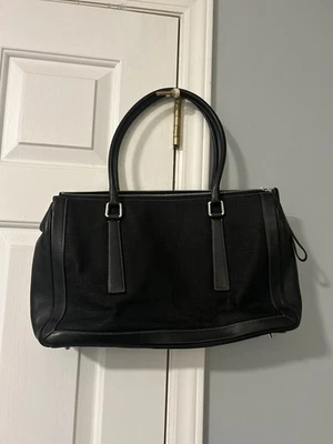 Bolso de mano de viaje Coach Hampton Signature de lona/cuero de fin de semana negro Foto 1 de 4