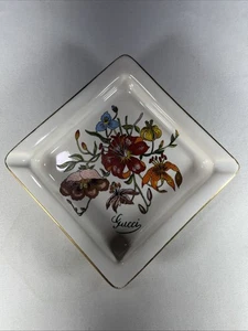 VTG GUCCI 5” Ashtray Floral Print. Made In Italy - Picture 1 of 7