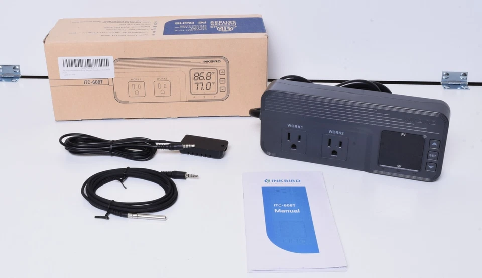 Inkbird Digital Temperature Humidity Controller Heat Cool Timer ITC-608T Brew US - Image 1 of 4