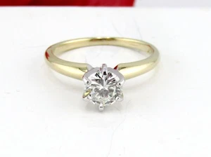 Natürlicher Diamant Solitär Verlobungsring 14 Karat Gelbgold Gr. 4,75 echt echt - Bild 1 von 10