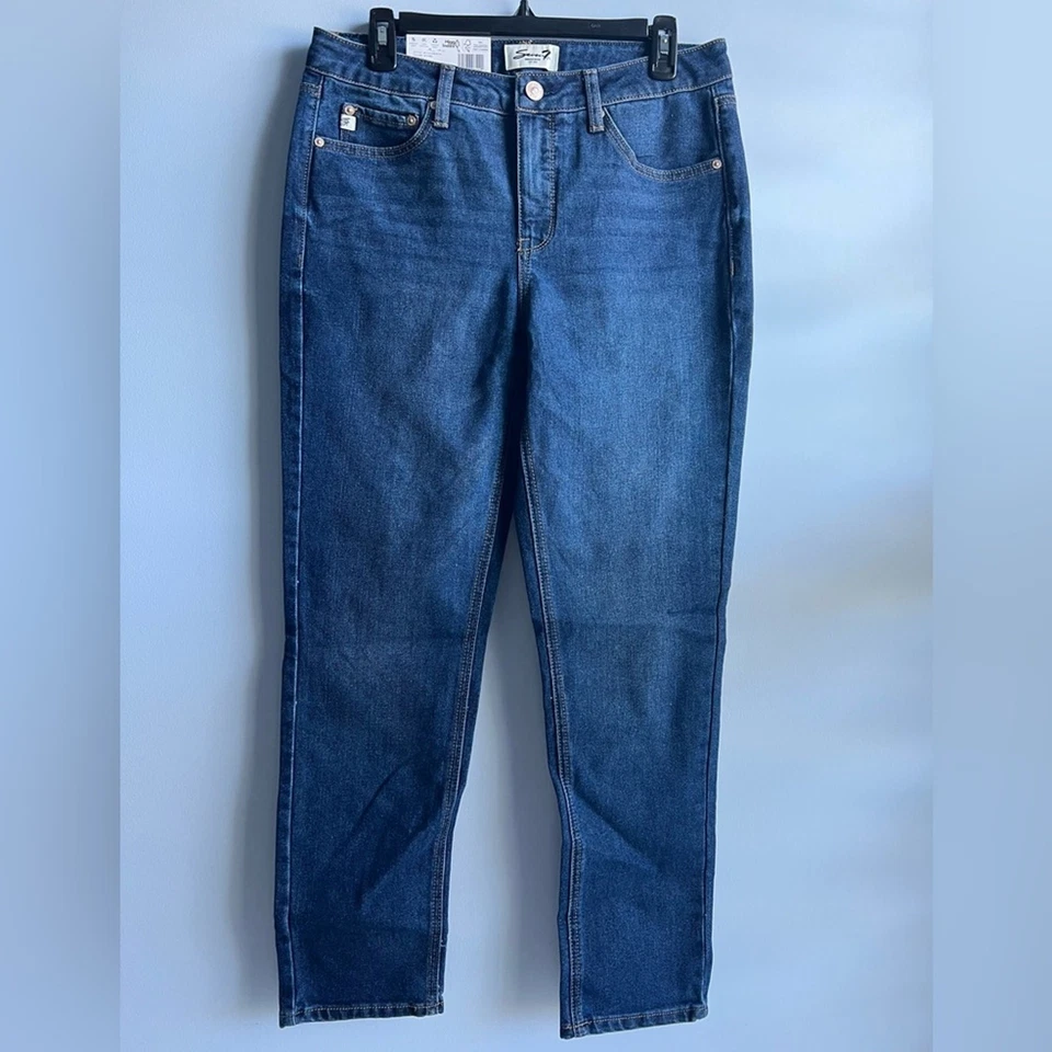 Seven7 Women's 90's Straight Jean Size 4 Dark Wash
