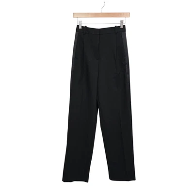 Zara Pants Womens XS Black Tuxedo Stripe High Waist Wide Leg Dress Slacks NWT - Image 1 of 4