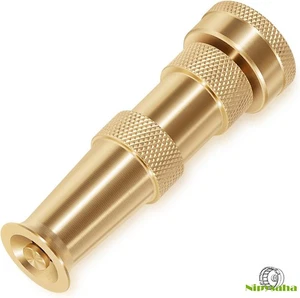 Brass Adjustable Spray Nozzle with Powerful Water Stream for Garden Hoses Patios - Picture 1 of 8