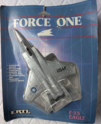 ERTL Force One F-15 Eagle Fighter Jet Diecast #1162 1986 NUEVO misiles sellados Foto 1 de 4