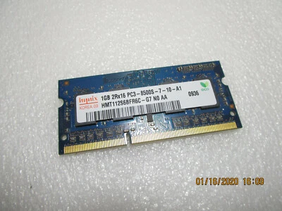 OEM Hynix 1GB 2Rx16 PC3-8500S-7-10-A1 LAPTOP MEMORY RAM HMT112S6BFR6C-G7 - Image 1 of 2
