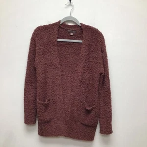 Barefoot Dreams Girls Burgundy Open Front Long Sleeve Cardigan Sweater 12/14 - Picture 1 of 7