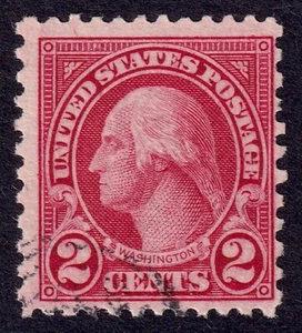 US Scott 579, 1923 Washington, 2c carmine, VERY FINE USED *Certified* - Picture 1 of 2