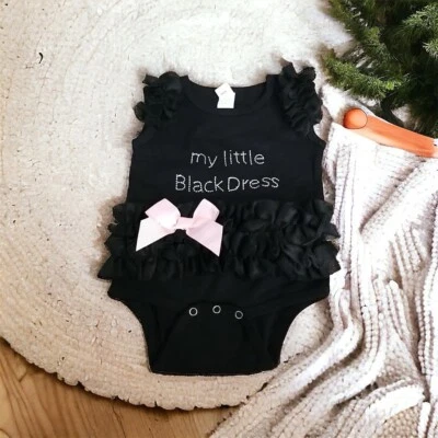 Baby Ganz Ella Jackson "My Little Black Dress" ruffled 1 pc NEW 12-18M Very Cute - Image 1 of 4