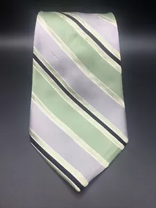 Covington Multicolor Green, Grey, & Black Striped Wide Silk Tie - 60”x 4” - Picture 1 of 4