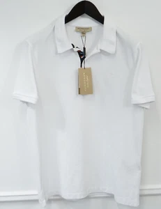 Hombres Burberry Polo Informal Pullover Balmore Blanco Talla L US42 - Imagen 1 de 10