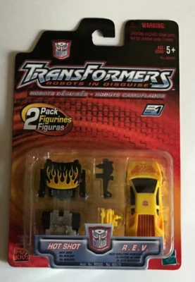 VINTAGE TRANSFORMERS ROBOTS IN DISGUISE HOT SHOT R.E.V. HASBRO 2001 MOC NEW - Image 1 of 2