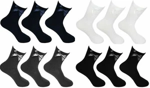 Calze Fiocco Caviglia per Bambini Ragazze Nero Grigio Navy Bianco Scuola Divisa Festa Casual - Foto 1 di 5