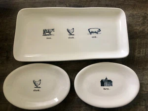 M Stamped Vintage Rae Dunn FARM MOO CLUCK OINK Tray Platter 14” Bread Plate - Picture 1 of 6