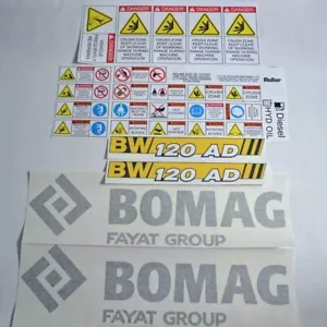 Decal Sticker Set Bomag 120AD-5 Roller Decal Set - Picture 1 of 3