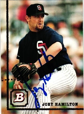 Joey Hamilton #525 Signed 1994 MLB Bowman Baseball card Auto Padres - Image 1 of 2