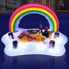 Inflatable Rainbow Cloud Pool Drink Holder Solar Lights Floating Cup Hot Tub