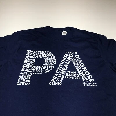 Camiseta Amazon Merch Para Hombres Grande Asistente Médico Palabras Médicas Azul Corta Slv Foto 1 de 4