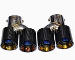 2X PER BMW G20 G21 G22 G26 G42 blu plati PUNTE SCARICO QUAD FIBRA DI CARBONIO M340i - Foto 1 di 5