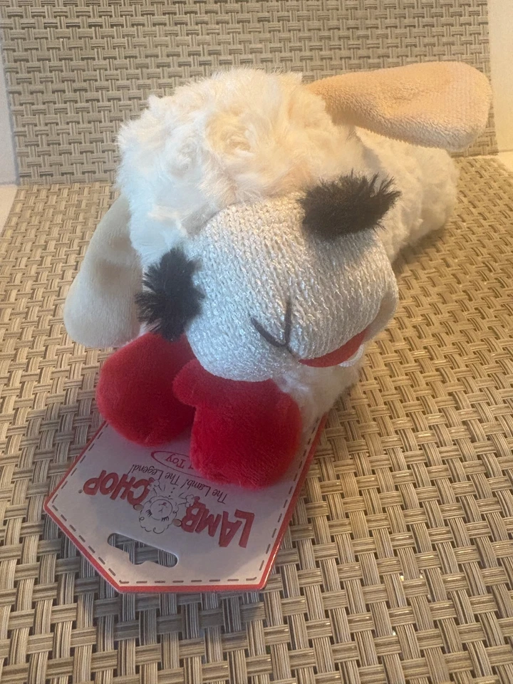 Multipet Lambchop St Valentine's Day Heart 10.5" Plush Lamb Chop Dog Toy 1 Pack