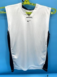 De Colección Nike Tank Grande Blanco Brillante Deslumbramiento Brillo Sin Mangas Centro Swoosh Y2K Para Hombres - Imagen 1 de 11