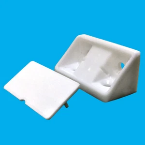 4x Plástico Blanco Mini Esquina Armario Conector Soporte & Funda - Imagen 1 de 2