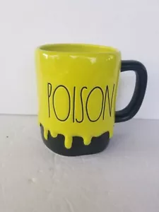 Rae Dunn Poison Drip Green Halloween Mug Black Letters NEW - Picture 1 of 3