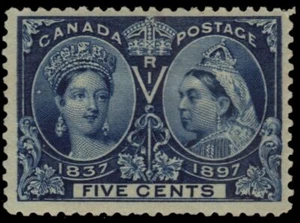 CANADA 54 - Queen Victoria "Diamond Jubilee" Deep Blue (pb18185) $100 - Picture 1 of 1