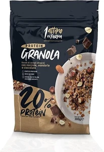 Granola Proteica 20% Nocciole Mandorle e Cioccolato 300g - Pack da 4 Confezioni - Foto 1 di 5