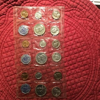 1957, 1958, 1959, U.S. Mint Silver Proof Coin Set 15 Coins Total. With Envelopes - Image 1 of 2