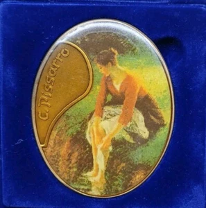 Israel Oval State Art Medal 1997 Bronze C Pissarro Girl Bathing Her Feet - Picture 1 of 4