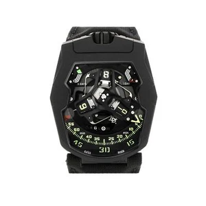 Urwerk UR-220 All Black LE Manual DLC Titanium Skeleton Watch UR-220 ALL BLACK - Picture 1 of 5