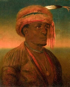 Porträt eines amerikanischen Ureinwohners von Karl Ferdinand Wimar Giclee Druck + kostenloser Versand - Bild 1 von 3