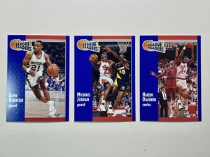 1991 Fleer 3 Card Lot #220 #222 #223 League Leaders Jordan Olajuwon Robertson - Picture 1 of 2