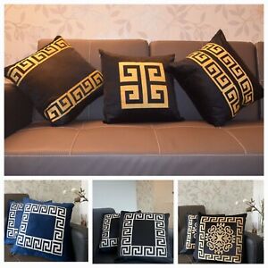 1xVersace Inspired Luxury Velvet Printed Cushion Cover for Sofa Bed Square 16X16