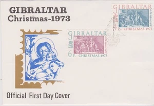 GB GIBRALTAR 1973 Christmas Nativity Painting SG 321/2 FDC XMAS NOEL WEIHNACHTEN - Picture 1 of 1