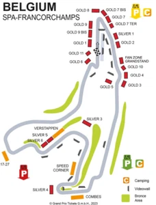 Formel 1 Ticket(s) Belgien (Spa) 2025 - Tribüne GOLD 3 - für Freitag - Bild 1 von 1