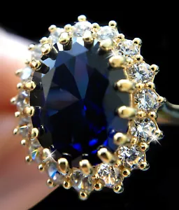 4 Kt Zaffiro Svizzero Corindone Zirconia Cubica Moissanite Simulant 14 Carati - Foto 1 di 4