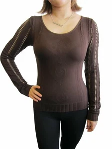 Long Sleeve Tops Petite/Women Nylon/Spandex Round Neck Hole (BAIK-07) - Picture 1 of 5