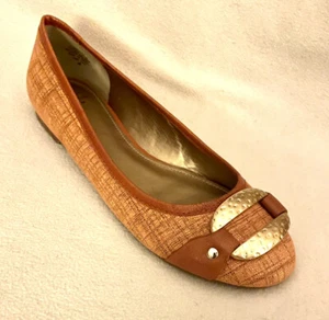 Circa Joan & David Indreya Orange Ballet Flats Gold Accent sz 8M - Picture 1 of 6