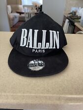 Ballin’ Paris Snapback Hat, Black, E-Flag, NWT