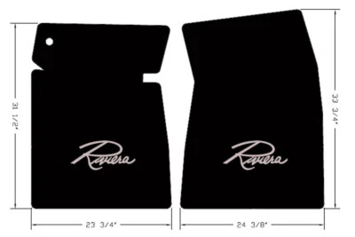 ¡NUEVO! Par de alfombrillas delanteras negras Buick Riviera 1963-1965 logotipo bordado Foto 1 de 4