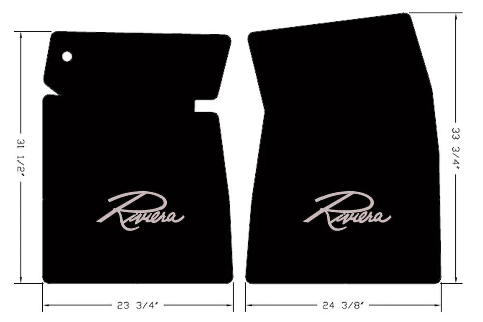 ¡NUEVO! Par de alfombrillas delanteras negras Buick Riviera 1963-1965 logotipo bordado Foto 1 de 4