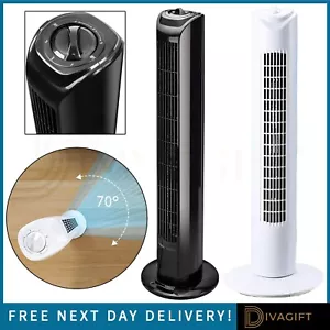 TOWER FAN INCH AIR COOLING FREE STANDING TOWER FAN 3 SPEED OSCILLATING QUIET 31" - Picture 1 of 36