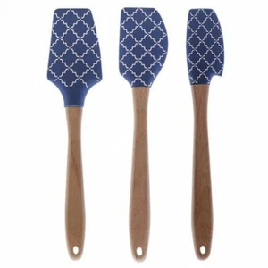TableCraft 12" Farmhouse Collection 3pc Silicone Spatula Set with Wood Handle - Picture 1 of 4