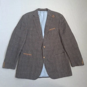 Cappotto sportivo uomo Carl Gross 100% lino taglia 54/44R blazer giacca quadri - Foto 1 di 24