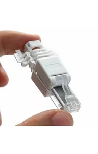 10x RJ45 CAT5E Easy Ethernet Cable Connector Plug CCTV No Crimp Tool Tool-less - Afbeelding 1 van 1