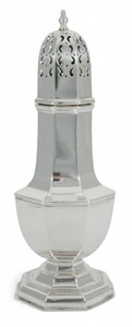 Antique Edwardian 1907 Large Sterling Silver Sugar Caster Muffineer Octagonal MW - Picture 1 of 11