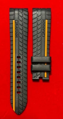 Graham Black & Orange Intergrated Rubber Strap For Silverstone RS Model BRAK98B - Image 1 of 3
